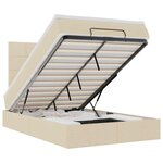 vidaXL Cadre de lit ottoman avec matelas crème 120x190 cm tissu