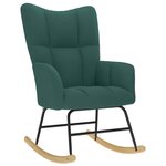vidaXL Chaise à bascule Vert foncé Tissu