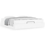 vidaXL Cadre de lit avec matelas Blanc pur 180 x 200 cm Faux cuir