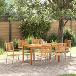 vidaXL Ensemble de salle à manger pour jardin 7 Pièces Beige Poly rotin