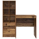 vidaXL Bureau avec rangement 2 Pièces Bois Ancien 70 x 50 x 76 cm