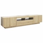 vidaXL Meuble TV avec lumières LED Chêne sonoma 180x35x40 cm