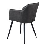 Lot de 2 chaises de salle à manger salon design moderne cuisine 81 x 57 x 53 cm gris foncé noir 03_0009605