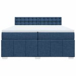 vidaXL Sommier à lattes de lit avec matelas Bleu 200x200 cm Tissu