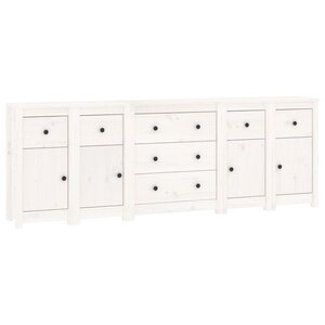 vidaXL Buffet Blanc 230x35x80 cm Bois massif de pin