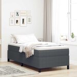 vidaXL Cadre de lit Gris foncé 100 x 200 cm Tissu en velours côtelé