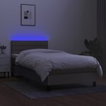 vidaXL Sommier à lattes de lit avec matelas LED Taupe 80x200 cm Tissu