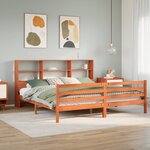 vidaXL Lit bibliothèque sans matelas cire marron 200x200cm bois massif