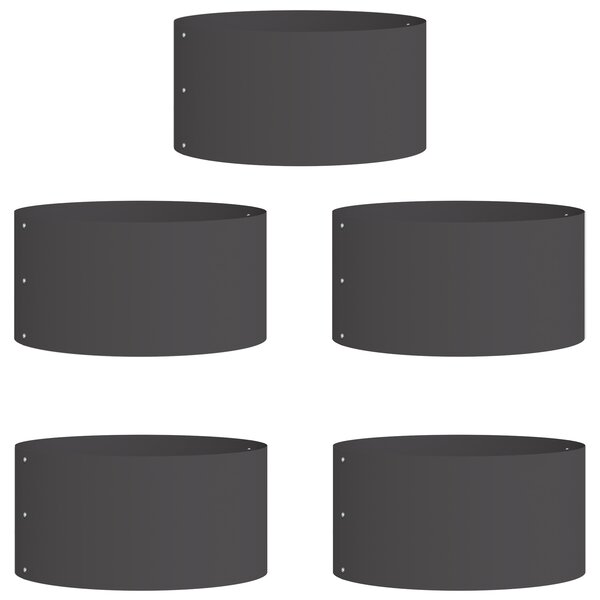 vidaXL Pots de fleurs en plastique noir Noir Plastique Moyen Solide