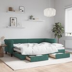vidaXL Lit de jour avec gigogne et tiroirs sans matelas 80x200 cm