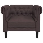 vidaXL Fauteuil Chesterfield marron foncé tissu