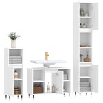 vidaXL Ensemble de meubles salle de bain 3 Pièces blanc bois d'ingénierie