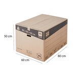 Pack and Move - Lot 20 cartons déménagement XXL - 80 x 60 x 50 cm - Poignées renforcées - 2 adhésifs offerts