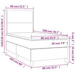 vidaXL Sommier à lattes de lit avec matelas et LED Bleu 80x200cm Tissu