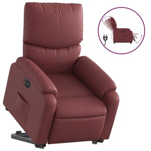 vidaXL Fauteuil inclinable électrique rouge bordeaux similicuir