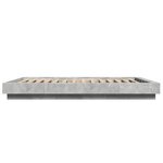vidaXL Cadre de lit et lumières LED sans matelas gris béton 120x190cm