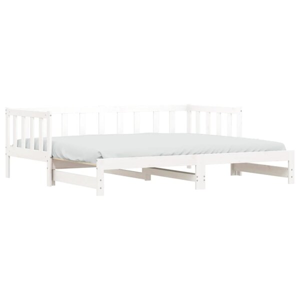 vidaXL Lit de jour avec lit gigogne blanc 90x200 cm bois de pin massif