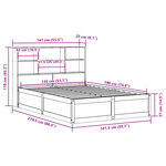 vidaXL Cadre de lit sans matelas cire marron 135x190cm bois pin massif