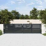 vidaXL Portail de jardin anthracite 400x125 cm acier
