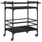 vidaXL Chariot de cuisine noir 82x40x78 5 cm bois d'ingénierie
