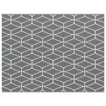 vidaXL Tapis d'extérieur Géométrique ARAKIL Gris et blanc 300 x 250 cm