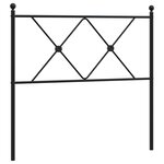 vidaXL Tête de lit de remplacement métal noir 90 cm