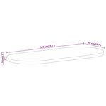 vidaXL Dessus de table 140x50x2 5cm ovale bois massif de manguier brut