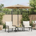 vidaXL Parasol de jardin avec LED et mât en acier marron 268x268x226cm