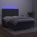 vidaXL Sommier à lattes de lit avec matelas LED Gris foncé 140x190 cm