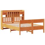 vidaXL Lit bibliothèque sans matelas cire marron 160x200 cm pin massif