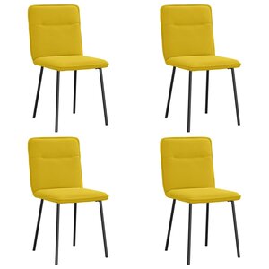 vidaXL Chaises à manger lot de 4 jaune velours