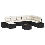 vidaXL Ensemble canapé de jardin 8 pièces avec coussins en poly rotin brun