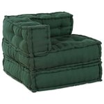 vidaXL Unité de canapé modulaire 3 Pièces Vert Tissu