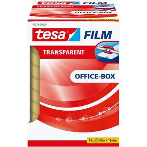 lot de 10 rouleaux de ruban adhésif  transparent  15 mm x 66 m TESA