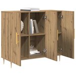 vidaXL Buffet chêne artisanal 90 x 34 x 80 cm Bois d'ingénierie
