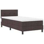 vidaXL Lit à ressorts avec matelas Marron foncé 80 x 200 cm tissu