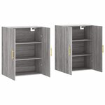 vidaXL Armoires murales 2 Pièces sonoma gris 69 5x34x90 cm