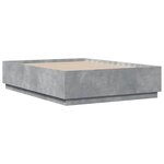 vidaXL Cadre de lit gris béton 135x190 cm bois d'ingénierie