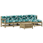 vidaXL Salon de jardin 6 Pièces avec coussins bois de pin imprégné