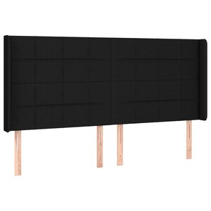 vidaXL Tête de lit avec oreilles Noir 183x16x118/128 cm Tissu