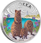 Pièce de monnaie en Argent 1 Dollar g 31.1 (1 oz) Millésime 2025 AUSTRALIAN QUOKKA