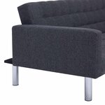 vidaXL Canapé-lit en L Gris foncé Polyester