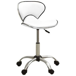 Chaise fauteuil siège de bureau informatique étude similicuir blanc 02_0023986