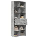 vidaXL Buffet haut gris béton 70x42 5x185 cm bois d'ingénierie