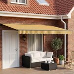 vidaXL Cadre de store manuel avec LEDs Jaune  Gris  Anthracite 4 × 3 m