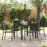 Ensemble de salle à manger de jardin vidaXL en 5 pièces en poly rattan noir