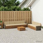 vidaXL Ensemble de canapés d'extérieur 8 pc Naturel et Beige Polyester