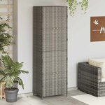 vidaXL Armoire de rangement jardin Gris 59x40x180 cm Résine tressée