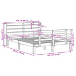 vidaXL Cadre de lit et tête de lit sans matelas cire marron 160x200 cm