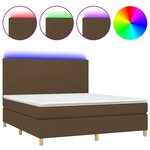 vidaXL Sommier à lattes de lit matelas et LED Marron foncé 180x200 cm